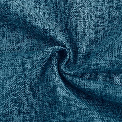 DWCN Linen Suqare Decorative Throw Pillow Covers for Home Sofa Decoration, 18 x 18 Inches, Navy Blue, 2 Pack