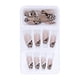 thumbnail image 1 of 24 Uds. Uñas postizas con estampado de leopardo y perlas de imitación, cobertura completa para niñas, herramienta de manicura con punta de uña falsa, 1 of 8