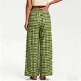 thumbnail image 4 of Women's Casual Plaid Pants With Elastic Waist And Pockets For A Loose Straight Leg Fit, 4 of 7