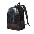 thumbnail image 1 of Balery Gloomy Mansion Forest Scene Mochila Clásica Impresa Básica para Viaje, Mochila Escolar Resistente al Agua, Mochila de Lona con Correas Ajustables-Medium, 1 of 5