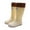 Beige, variant on HAOTAGS Women Rain Boots,Closed Toe Lace-Ups Waterproof Tall Shaft Boots Red