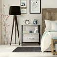 thumbnail image 3 of Sorbus Nightstand with 2 Drawers - Bedside Table with Steel Frame, Wood Top & Faux Wood Fabric - Side Table Stand for Lamp - Great for Bedroom, Dorm Room, Living Room, & Bathroom, 3 of 10