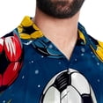 thumbnail image 5 of Football Men's Short Sleeve Spread Collar Tops, Casual Button Down Shirts, Printed Summer Beach Shirts, Unisex, 5 of 6