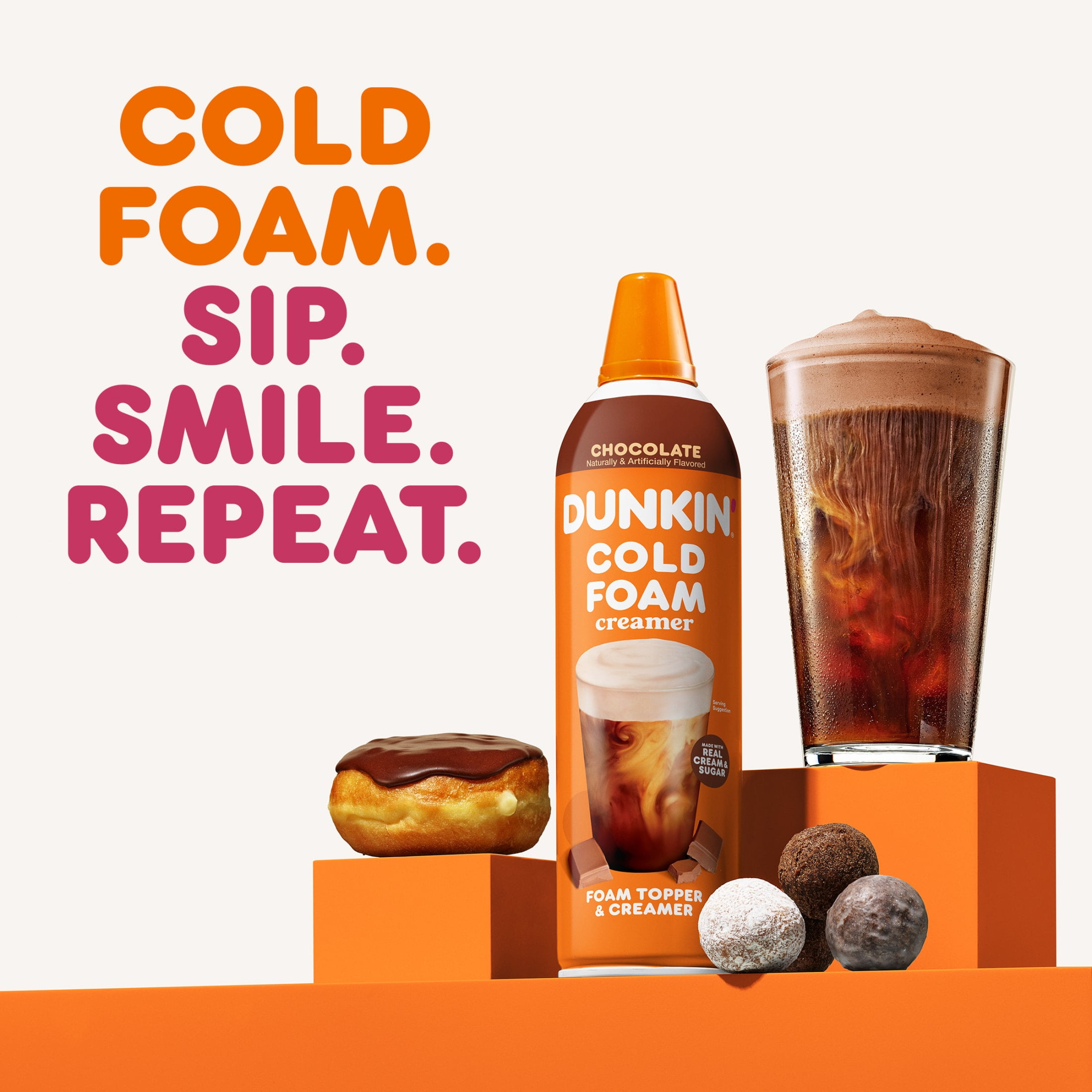 Dunkin' Chocolate Cold Foam Coffee Creamer Can, 14 oz