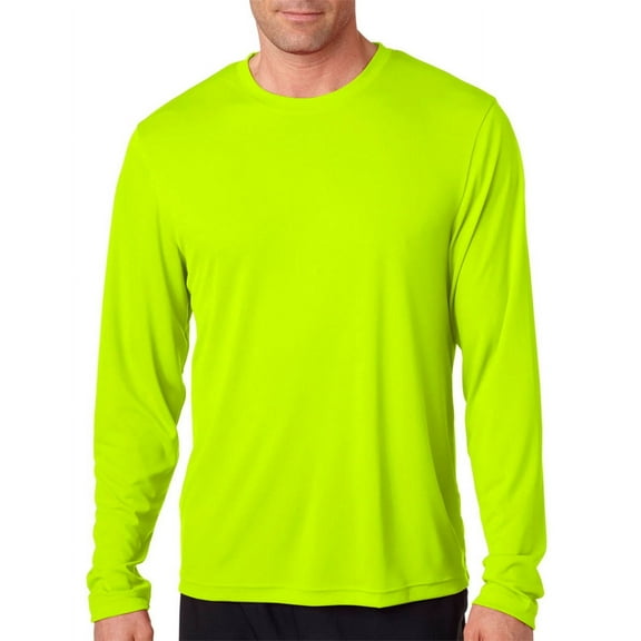 Hanes - Cool DRI Long Sleeve Performance T-Shirt - 482L, Safety Green, XL, Pack Of 2, Hanes Mens T-Shirts