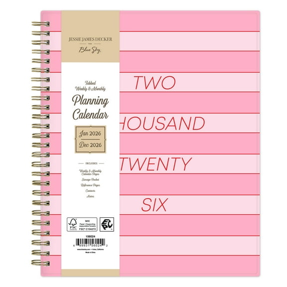 Jessie James Decker for Blue Sky Monthly Weekly (7" x 9") Carnival Pink Year 12-M (Jan 2026 - Dec 2026)