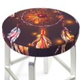 thumbnail image 3 of Balery Beautiful Dreamcatcher1 Fundas de asiento para taburete de bar redondo de tela de terciopelo ajustables que protegen de arañazos y manchas para sillas de 14 a 17 pulgadas.-13 inch, 3 of 7