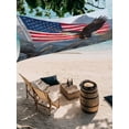 thumbnail image 2 of Outdoor Sun Shade Sail 8'x10', American Flag Independence Day Patio Beach Shade Canopy Cloth Waterproof, 4th of July Eagle Mountains TearResistant & UV Protection Sun Sail for Backyard Garden Deck, 2 of 9