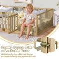 thumbnail image 2 of PORKISS Full Size Floor Bed with Door and Fence, Twin Size Bed Frame with Bed Slats, Sturdy Wood Floor Bed for Kids, Boys, Girls, Montessori Bed Frame, Natural, 2 of 9