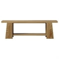 thumbnail image 3 of Demi Bonn 59" 2-Tier Farmhouse Entryway Bench - Extra Long Shoe Bench with Storage Shelves, End of Bed Seat, for Hallway/Bedroom/Living Room, Natural, 3 of 5