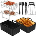 thumbnail image 1 of Juego de 8 Uds de Aire Fryer Accessories Resistente Al Calor, Sartén de Silicona Fryer, Reutilizable, Estante Fryer de Aire de Acero Inoxidable con Cepillo de Aceite, Pinzas para Alimentos, Espátula, Elevador de Placa, Apto para Lavavajillas, 1 of 10