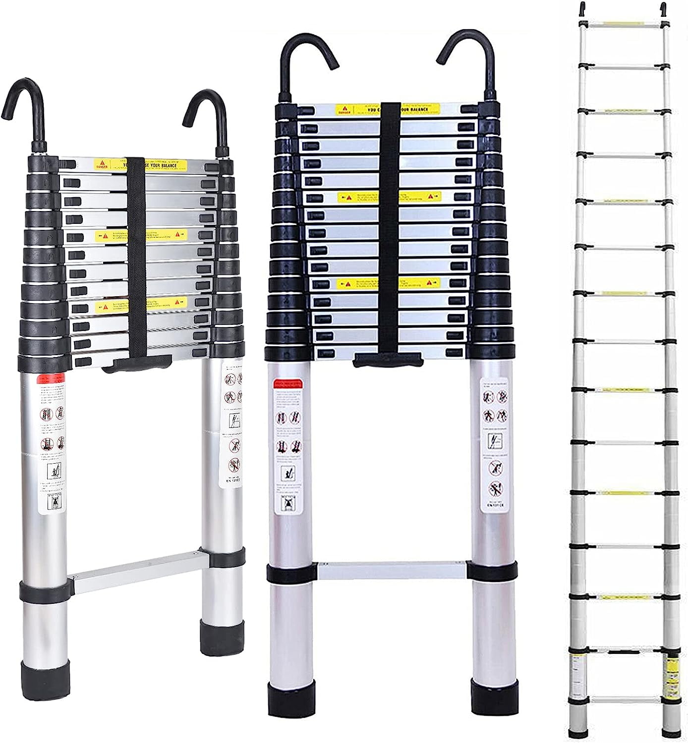 Extension Ladder 20.34 FT Folding Telescopic Ladder Extend Aluminum