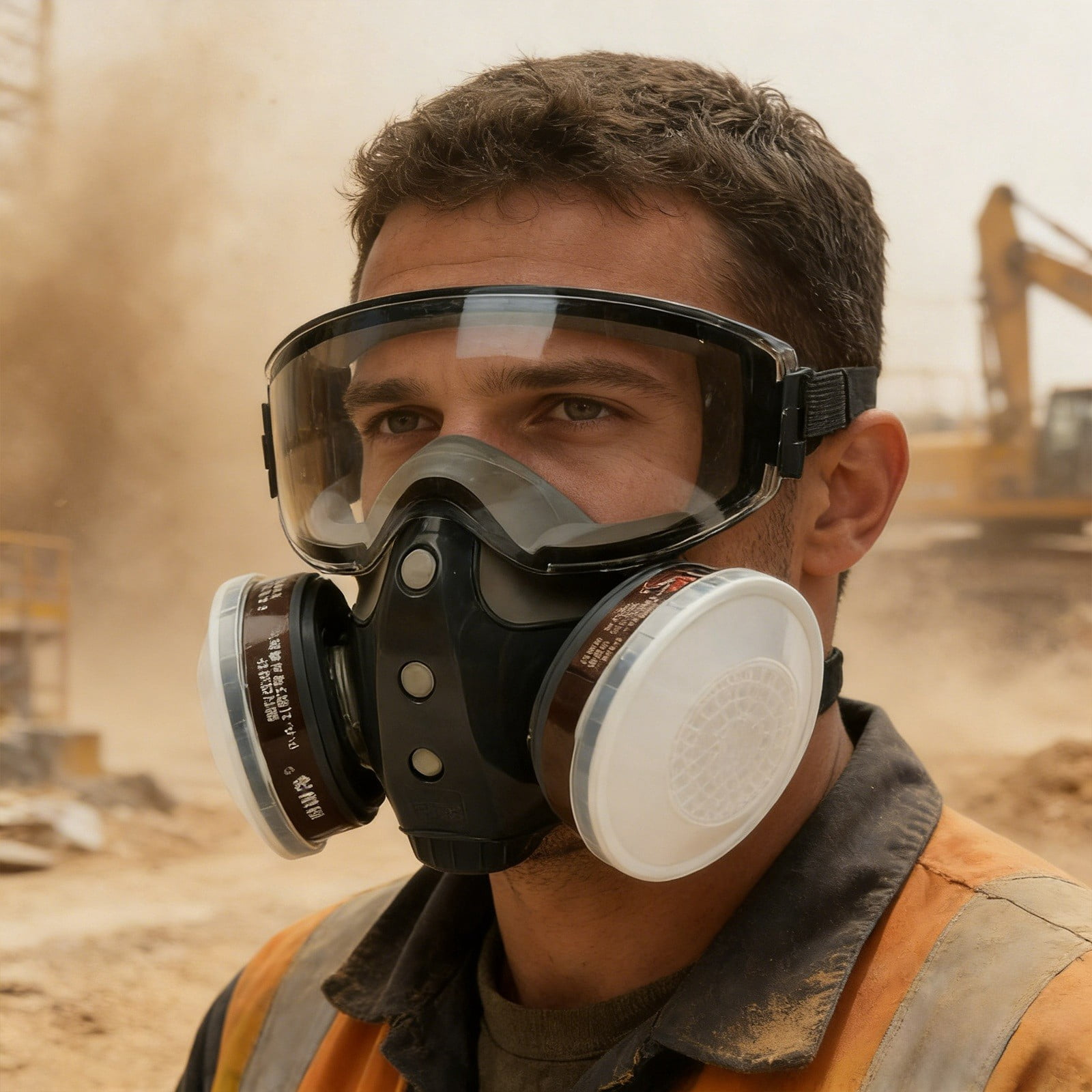 Dust Proof Face Shield with Filters Integrated Protective Mask Anti-Splash Safety Gear