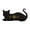A black cat crouches, variant on Gothic Cat Wooden Floating Shelf for Crystals and Stones, 11.5-Inch Mystical Animal Silhouette Wall Decor, Witchy Room Aesthetic Display Stand for Essential Oils and Trinkets, Black Forest Finish