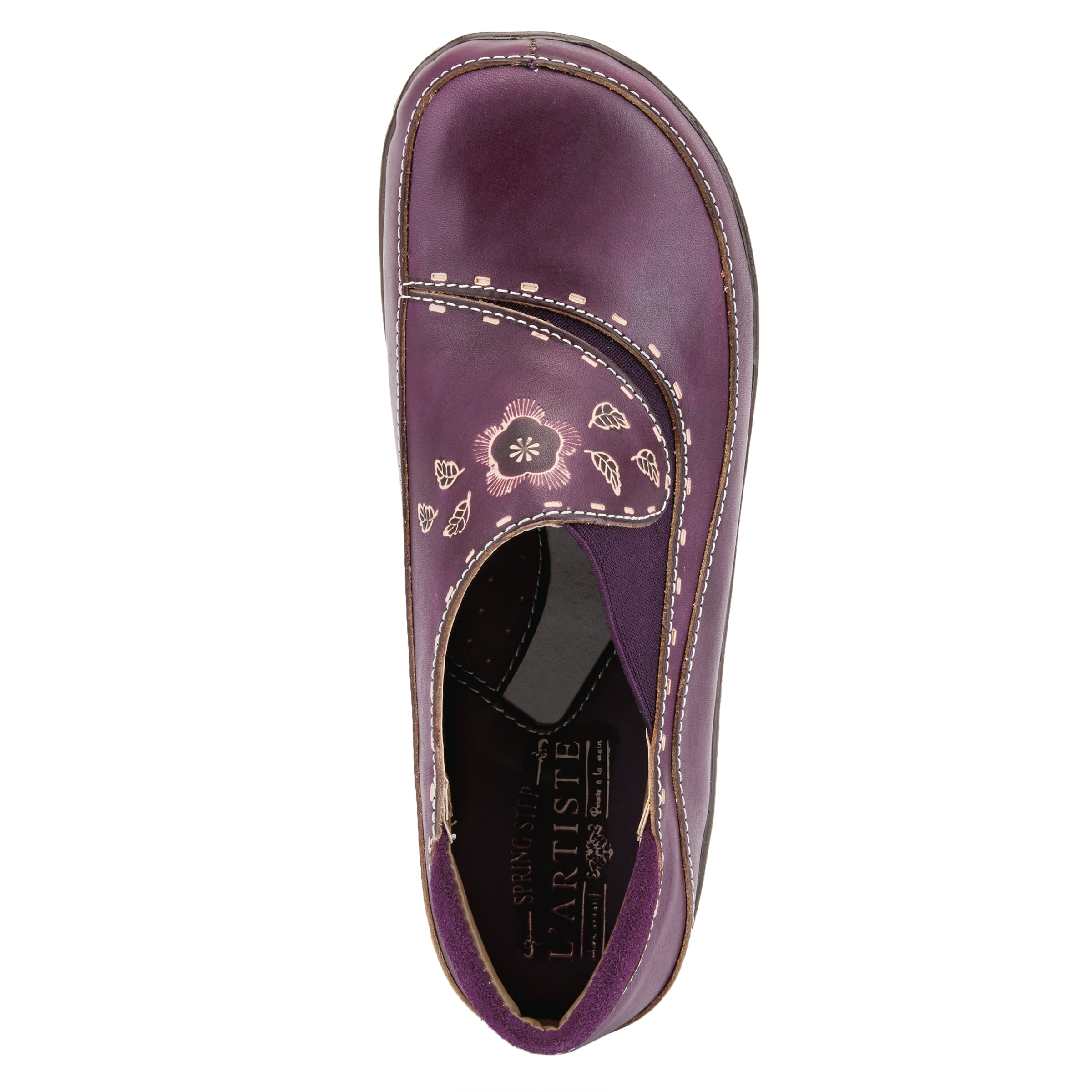 (取寄) レディース バーバンク L'Artiste by Spring Step women  Burbank Bordeaux Spring Step L'artiste Burbank Leather Clogs for Women | Hand
