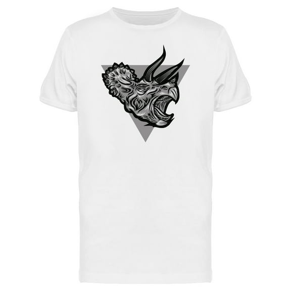 Triceratops Head With Triangle T-Shirt Men -Image by Shutterstock, Male 3X-Large