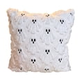 thumbnail image 2 of Halloween Pillow Covers, 18x18 inch White Ghost Throw Pillow Covers, Faux Fur Soft Couch Cushion Case, Fluffy Plush Accent Throw Pillow Case for Halloween Home Decor Indoor, 2 of 8