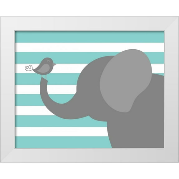 Robinson, Tamara 18x15 White Modern Wood Framed Museum Art Print Titled - Elephant Stripe