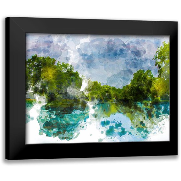 Young, Chamira 14x12 Black Modern Framed Museum Art Print Titled - River Run III