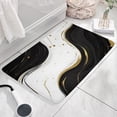 thumbnail image 3 of Black White Gold Marble Pattern Flannel Non Slip Door Rugs,Washable Door Mats Indoor,Decorative Door Mats,Dirt-Resistant and Absorbent Doormat for Entrance,Bedroom,Kitchen,Bathroom,31.5"x17", 3 of 4