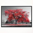 thumbnail image 3 of Designart Grand arbre rouge le jour brumeux ART MURAL À CADRE FLOTTÉ, 3 of 4
