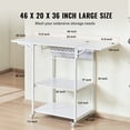 thumbnail image 5 of VEVOR Heat Press Table, 3 Tier Movable Heat Press Stand, Foldable Heat Transfer Machine Stand with Wheels and Vinyl Roll Holder, Rolling Metal Workbench for Sublimation Transfer Machine, White, 5 of 9