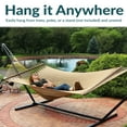 thumbnail image 4 of Sunnydaze Large Double Wide Two-Person Polyester Rope Hammock with Spreader Bars - 600 lb Weight Capacity - Tan, 4 of 10