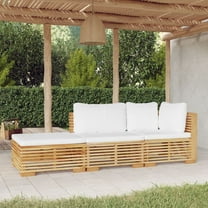 vidaXL 3 Piece Patio Lounge Set with Cushions Solid Wood Teak