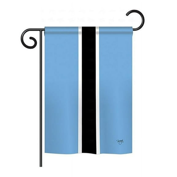 Breeze Decor BD-CY-GS-108209-IP-BO-D-US14-BD 13 x 18.5 in. Botswana Flags of the World Nationality Impressions Decorative Vertical Double Sided Garden Flag Set with Banner Pole