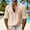 Beige, variant on Henley Notch-Placket Vertical-Rib Three-Quarter Sleeve Tee, Cozy Knit Fabric for Marina Cruises Blue S