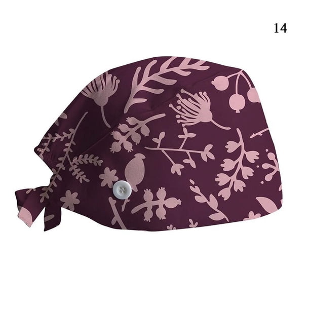 Gorros quirúrgicos con estampado navideño, gorro de enfermera ajustable, pasamontañas absorbente del sudor, gorro de Baotou neutro, gorro de médico de moda para Navidad