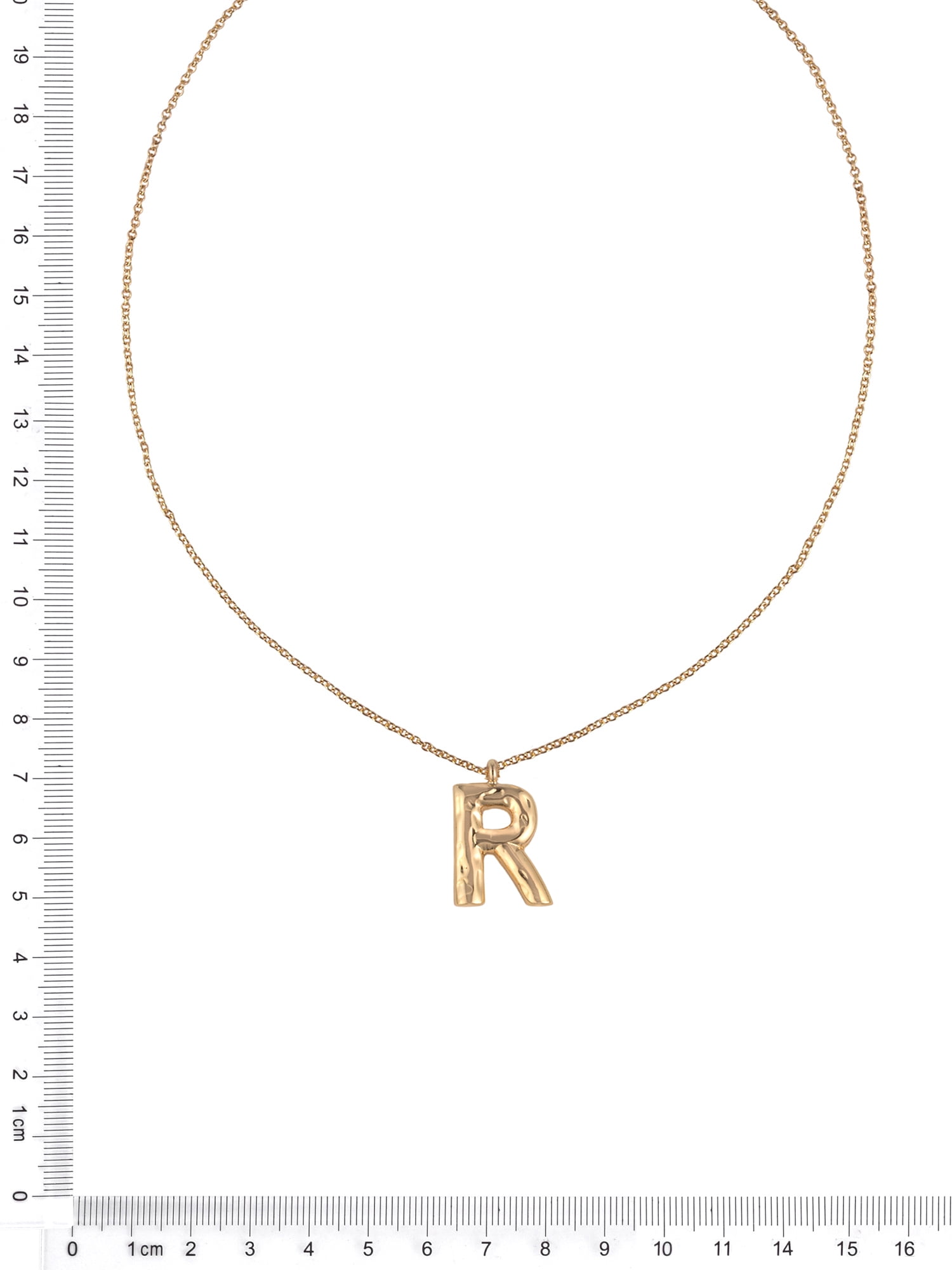 Time and Tru Goldtone Hammered Initial "R" Pendant Necklace