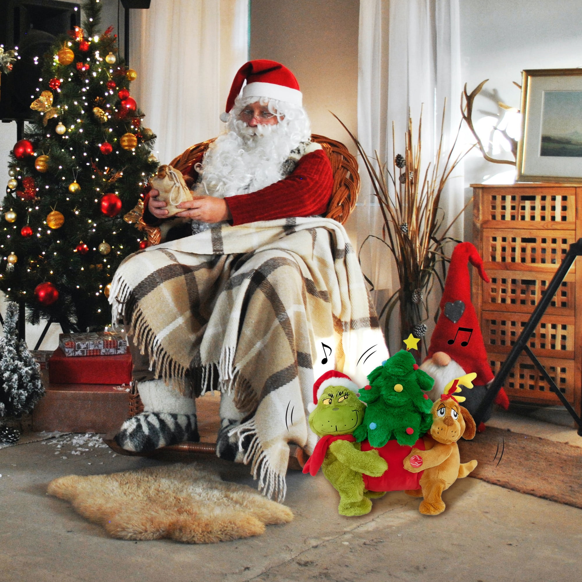 Animated Grinch & Max Stealing Plush with Music and Motion