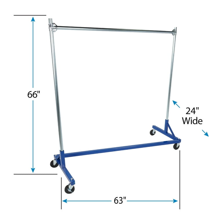 Super Heavy Duty Z Truck Single Rail Clothing Rack with Hard Wheels Holds 500lbs Walmart