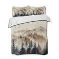 thumbnail image 2 of Tan Forest Twin XL Size Down Alternative Comforter, Lightweight Comforter Quilt Bedding Set with Pillow Shams Trees Woods Vintage Natural Watercolor All Seasons Bed Comforter Duvet Insert 68"x98", 2 of 7