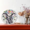 thumbnail image 2 of Wall Clock Elephant 10 Inch Silent Non Ticking Quality Quartz Battery Operated Digital Round Easy to Read for Home Office Kitchen Home Decor, 2 of 7