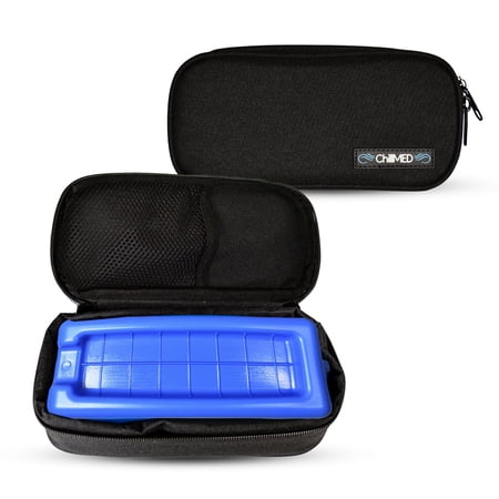 ChillMED Insulin Cooler Travel Case - Travel Bag with Ice Pack for Diabetic Pens, Medical Cooler Bag with Pocket for Pen Tips - Up to 12 Hour Chill Time (Black)
