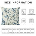 thumbnail image 5 of Nawypu Navy Blue Floral Pillow Covers  Watercolor Flower Bird Decorative Throw Pillows Outdoor Blue and White Spring Square Cushion Cover for Home Couch Sofa Bedding, Set of, 5 of 5