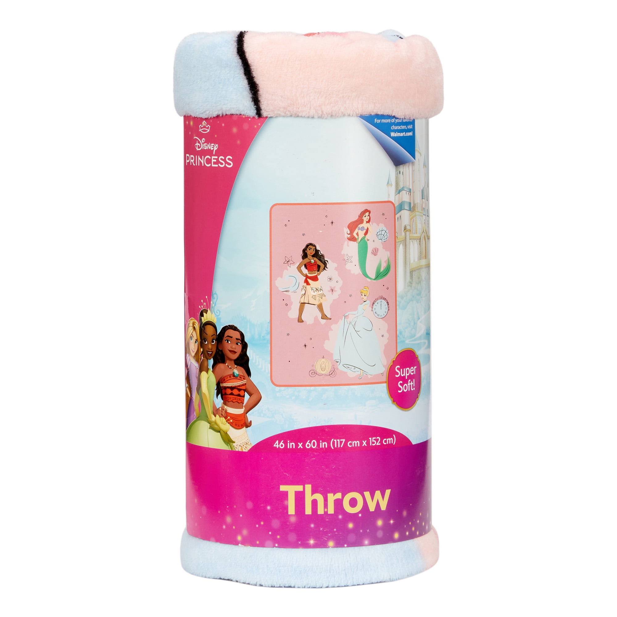 Disney Princess Kids Pink Print Fleece Throw Blanket, 46 x 60
