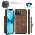 thumbnail image 6 of Case for iPhone 14 6.1 inch 2022, Detachable Magnetic Wallet Credit Card Cash Slot Case Cover Support Wireless Charging Functional Kickstand Compatible with iPhone 14 2022 (Brown), 6 of 15