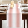 thumbnail image 3 of Coral Red White 48 Inch Table Runner, Modern Gradient Vertical Stripes Geometric Farmhouse Dresser Scarf Cotton & Linen Tablerunner for Dining/Kitchen Island/Holiday Party Décor 13" x 48", 3 of 9