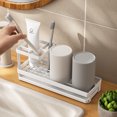 thumbnail image 2 of Hanging Bathroom Organizer with Minimalist Design - 2-Tier Electric Toothbrush Holder, Toothpick Storage & for Countertop Space Saving, Durable Material & Easy Installation, 2 of 6