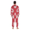 thumbnail image 6 of 1 Piece Adult Onesie Pajamas Cozy & Loose-Fit Sleepsuit Loungewear with Pockets White Snowflakes Seamless Pattern X-Small, 6 of 7