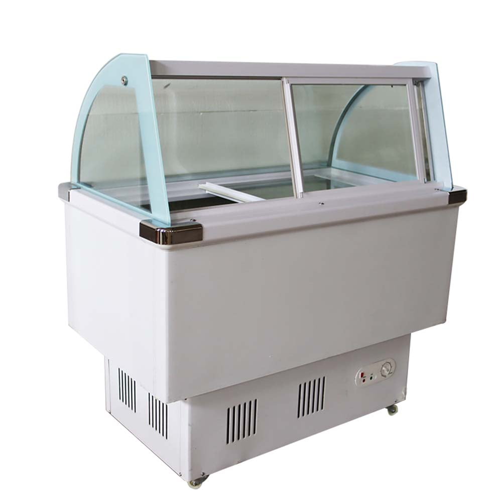 INTBUYING Commercial 12 Pan Hard Ice Cream Showcase Gelato Dipping Cabinet Freezer Display Case