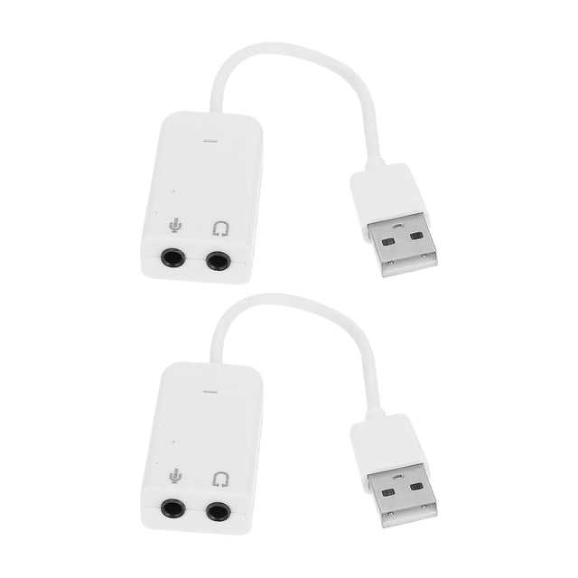 LOLIPPYY USB Audio Adapter 2Pcs for Laptop and Desktop Computer Plastic External Sound Card with Plug and Play Function