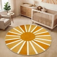 thumbnail image 2 of Lahome Boho Round Rugs,5ft Washable Non-Slip Small Round Area Rug Throw Soft Sofa Kids Nursery Room Rug Rainbow Sun Print Distressed Round Carpet for Bedroom Entryway Living Room Dining Room, 2 of 8