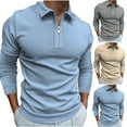 thumbnail image 3 of Camisas de Hombre Con Cuello Vuelto Y Cierre de Cremallera, Tops A Juego de Colores, Informales, Ajustados, Básicos Odeerbi ODB-6, 3 of 3