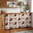 thumbnail image 3 of Pink Bow Football Cabinet Curtain 32"Wx55"L, Dustproof Pantry Door Curtain with Self Adhesive Tape, Modern Game Balls Retro Burlap Tall Storage Cover Privacy Drape for Bathroom Kitchen Laundry Room, 3 of 9