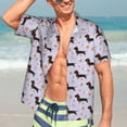 thumbnail image 5 of Picia Dachshund Dog Gentle Cotton Regular Fit Short Sleeve Casual Hawaiian Shirt for Men-Large, 5 of 9