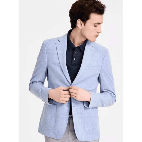 Calvin Klein Mens Slim fit Sport Coat Blazer 34 R Light Blue Solid